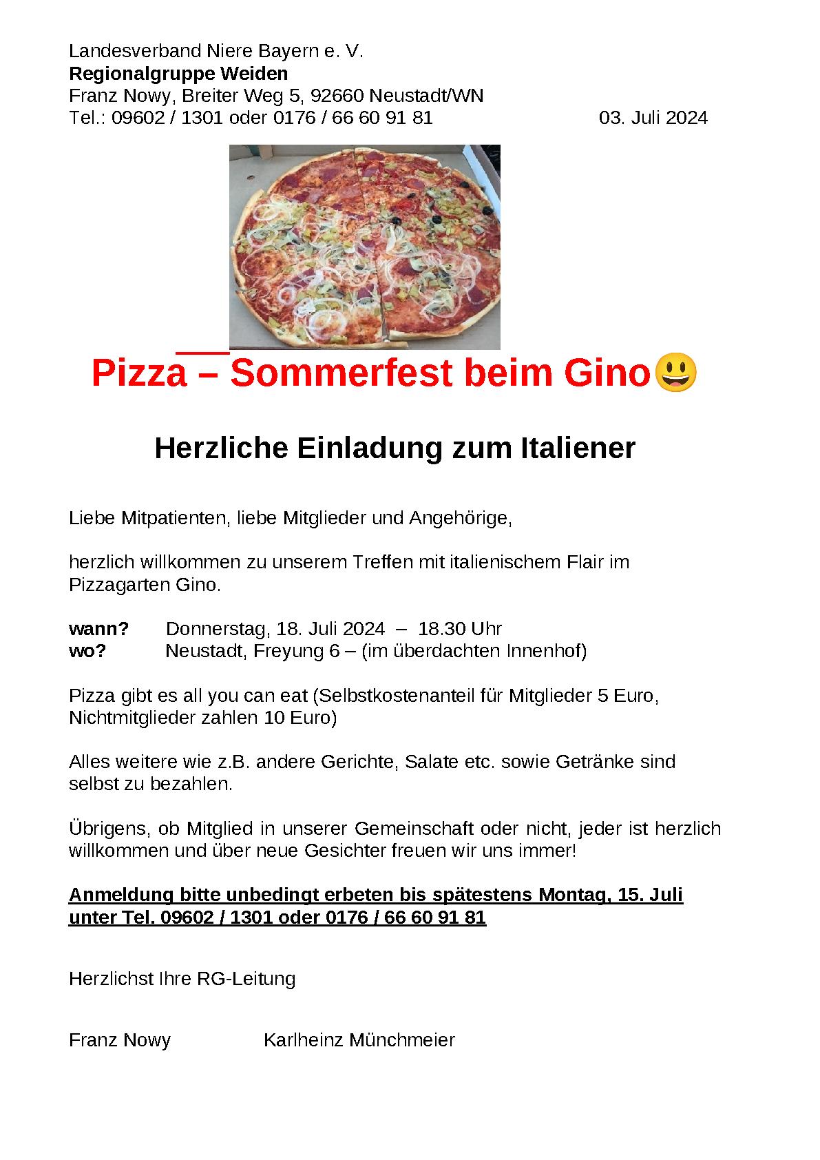 Einladungen RG Weiden