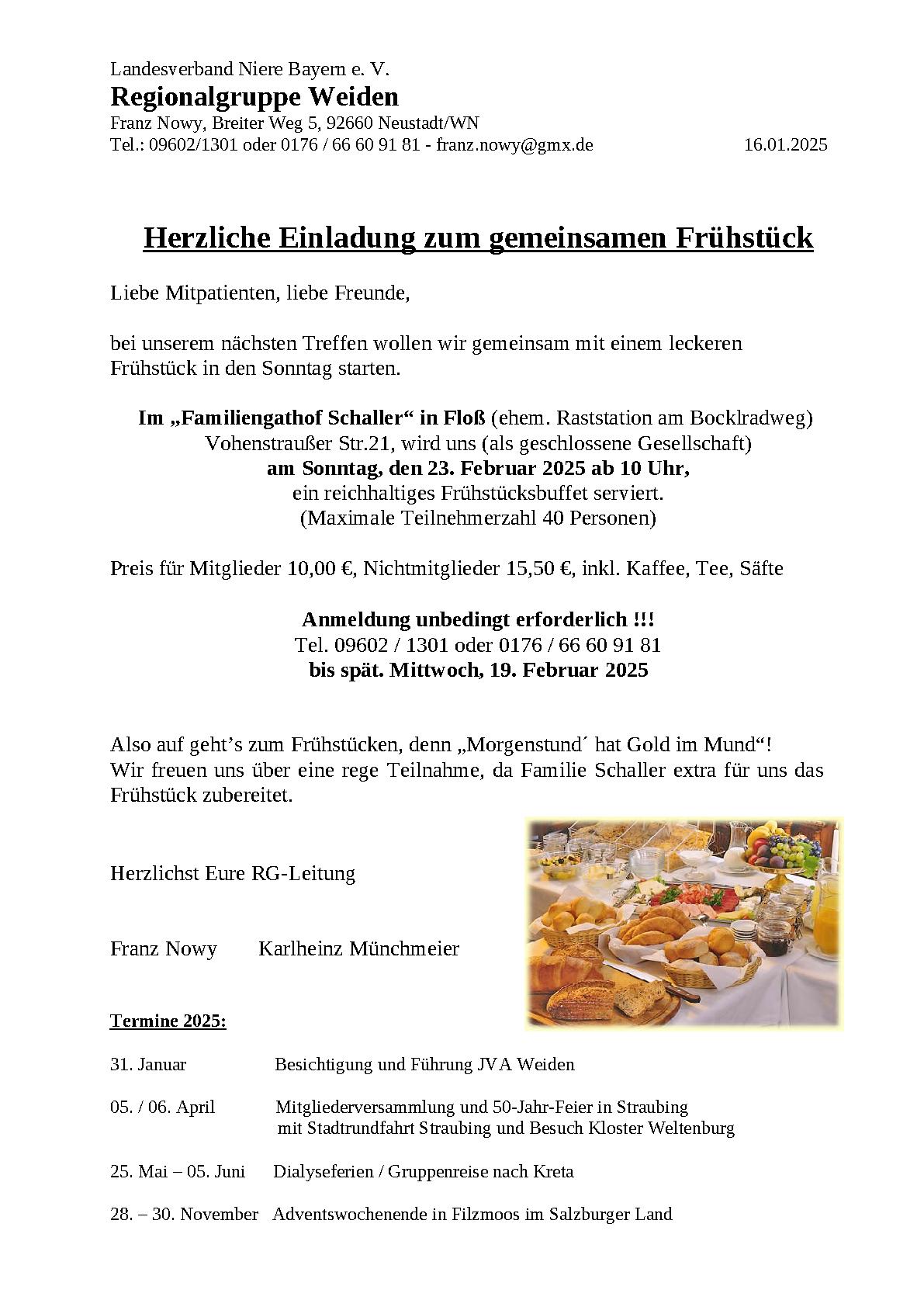 Einladungen RG Weiden
