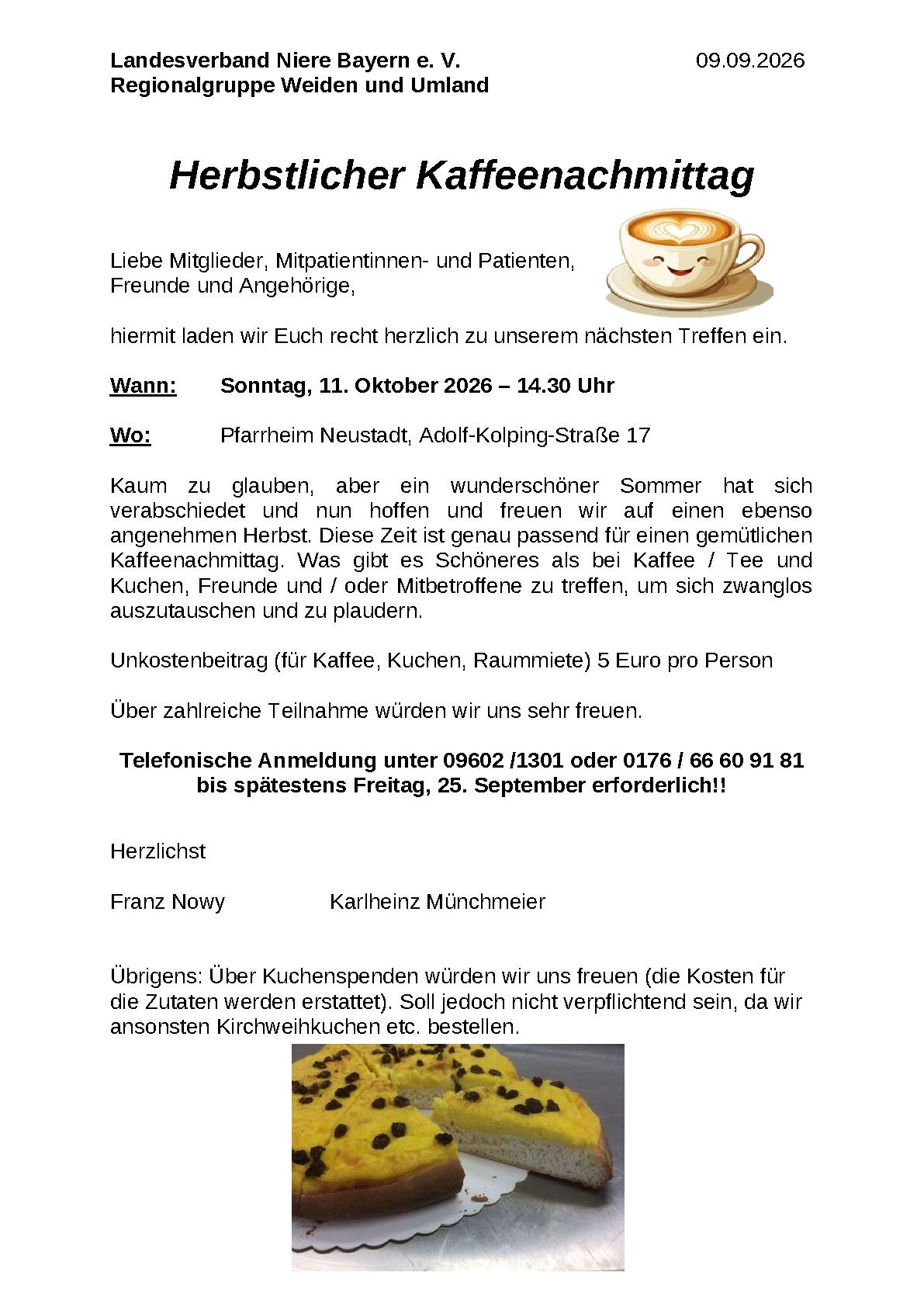 Einladungen RG Weiden