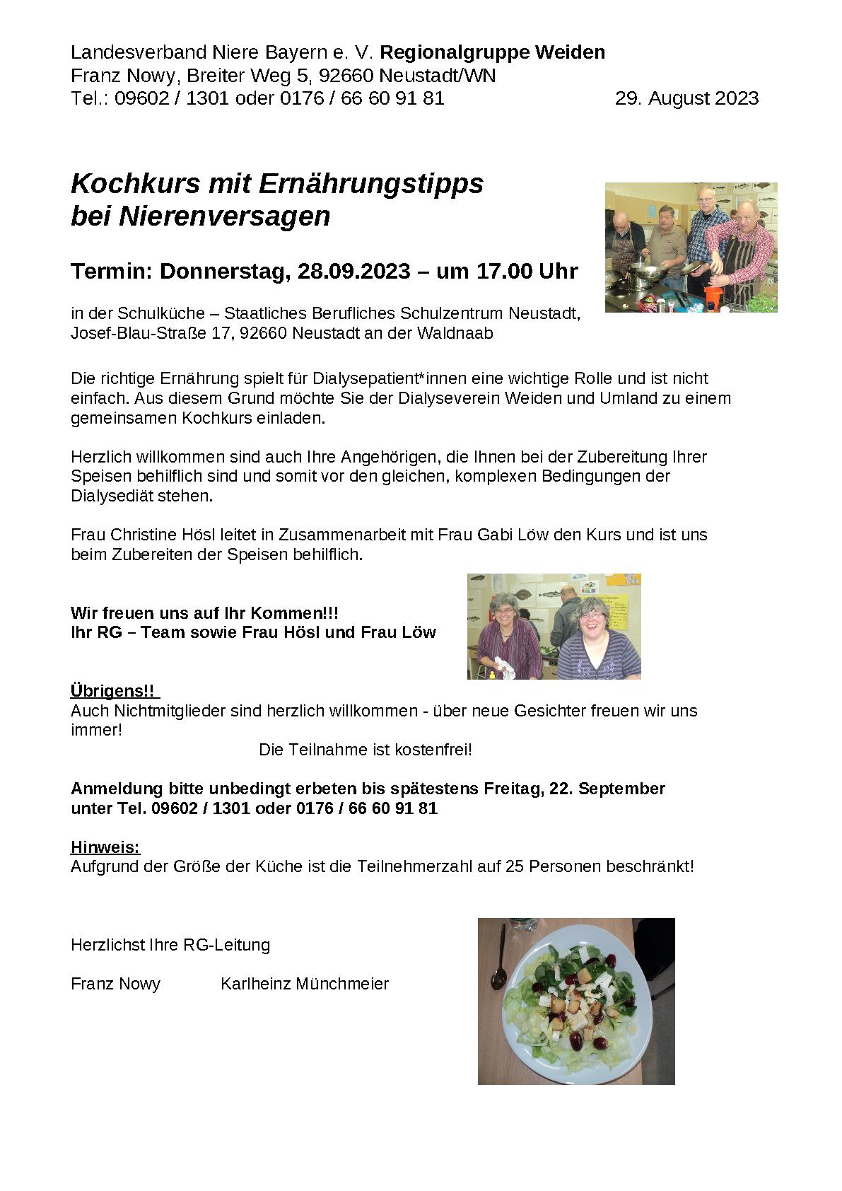 Einladungen RG Weiden