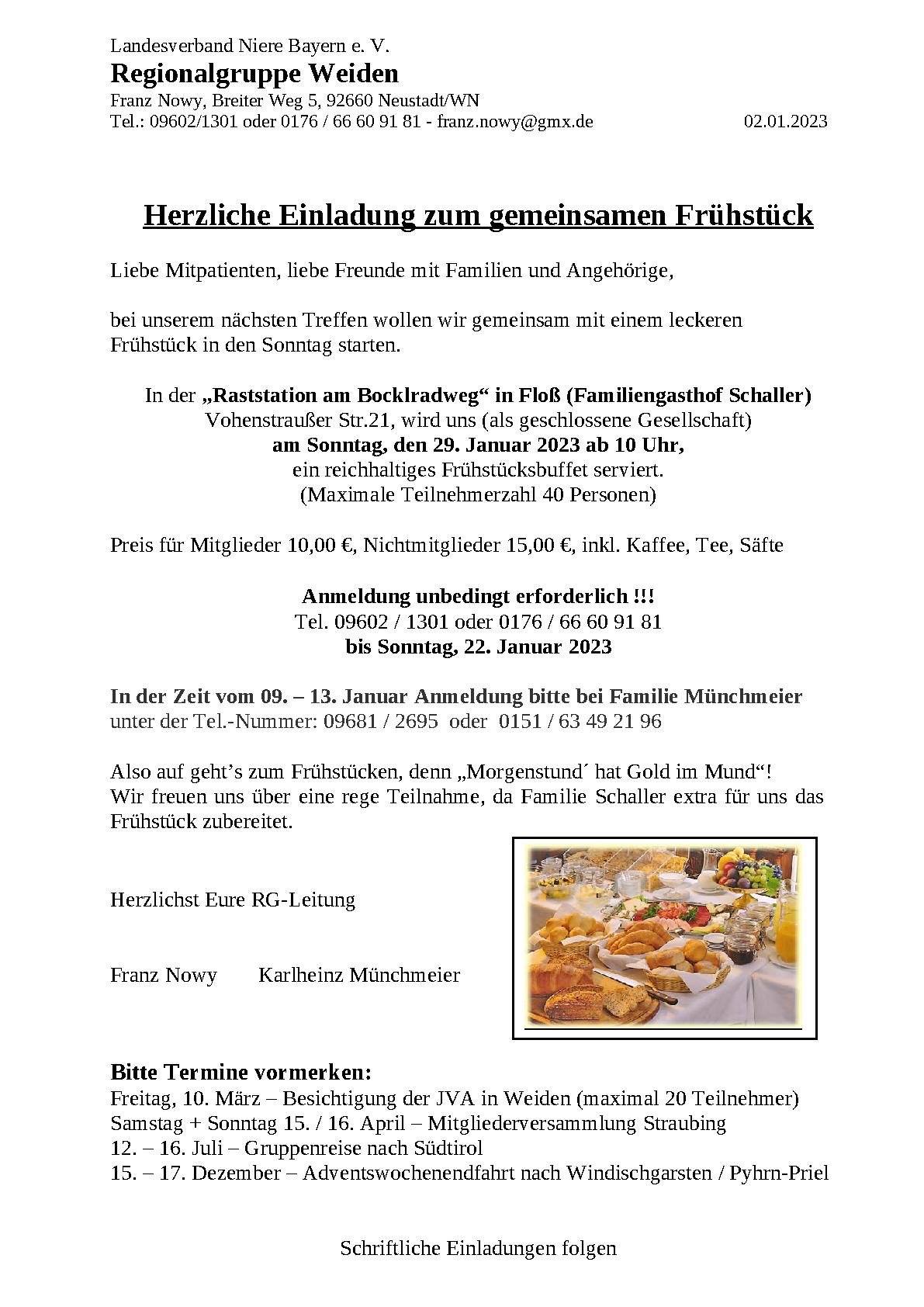 Einladungen RG Weiden