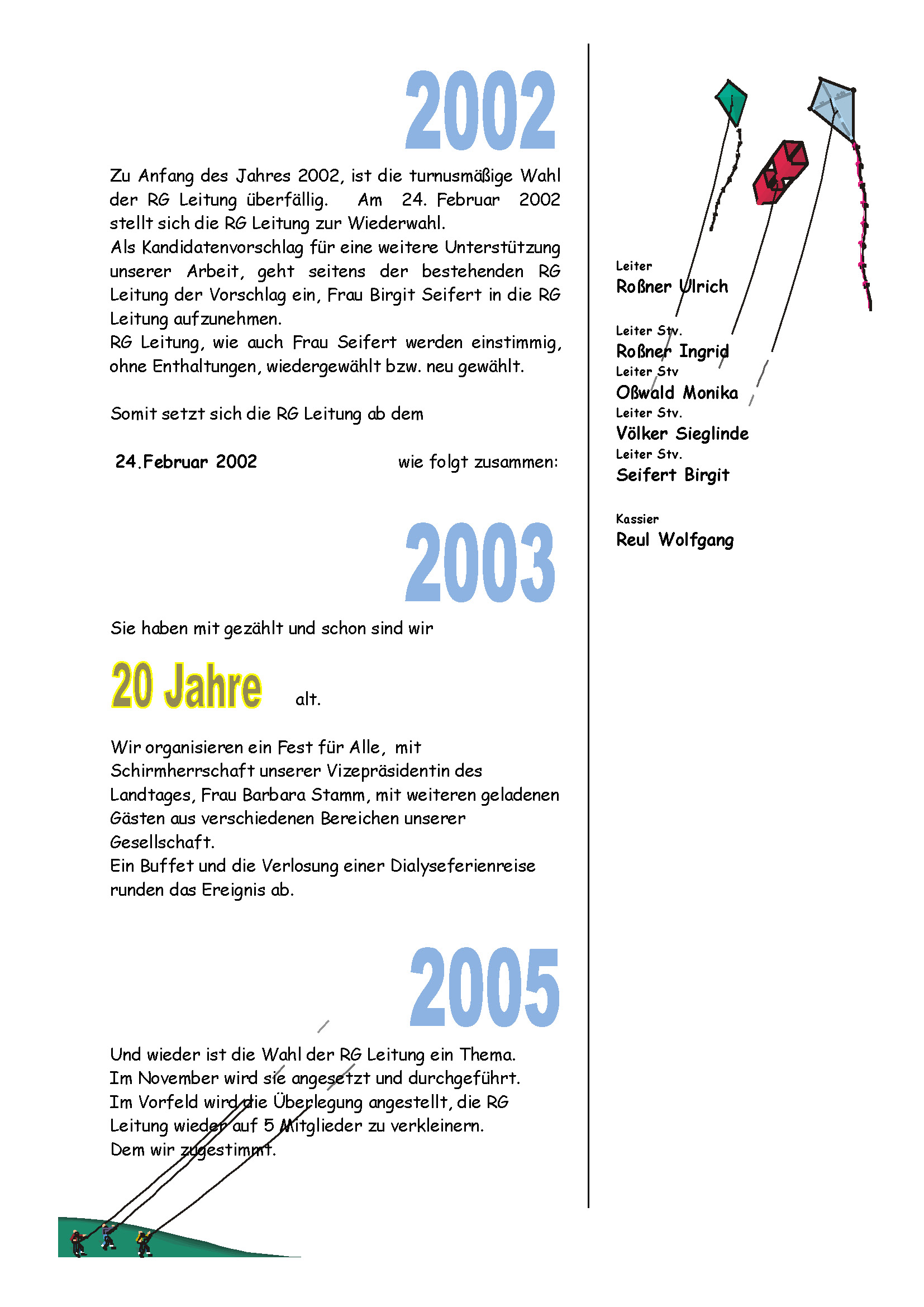 Regionalgruppe Würzburg - Dialyse - Chronik