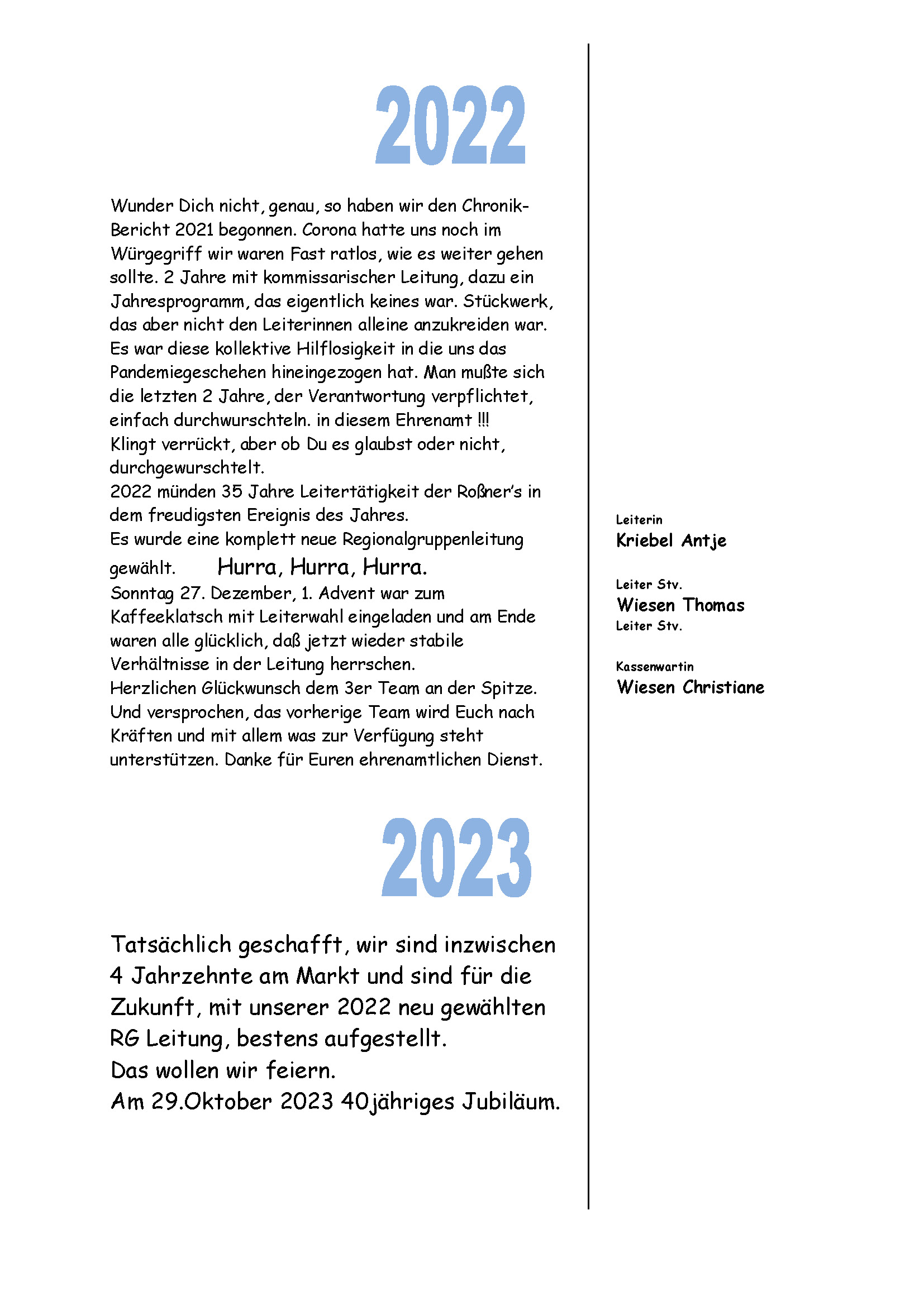 Regionalgruppe Würzburg - Dialyse - Chronik